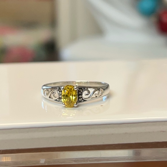 925 Sterling Silver stamp. Citrine. Marcasite - Picture 2 of 5
